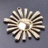 5pcs/Lot Real Gold Plated Sun Pendant Stainless Steel Charm For Jewelry Making Supplies Blank Pendants Base DIY Stone Rhinestone