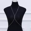 Yousheng Body Chain Sexy Simple Faux Diamond Inlaid Integrated Adjustable Dress Up Gift Lady Cross Bikini Belly Chain Body Jewelry Daily Wear