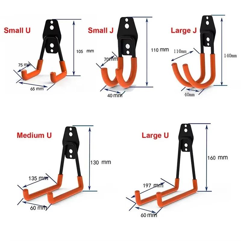 Heavy Duty Metal Hook Wall Mount Heavy Duty Garage Organizer Steel Hooks Water Pipe Bicycle Hanger Load Bearing Accessories