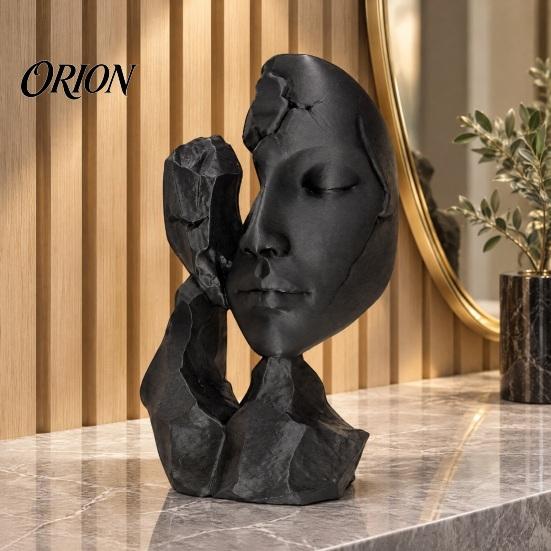 Broken Face Figure 3D Printed Abstract Statue, PETG Decorative Entryway Display Sculpture for Home Office Desktop Showcase Contemporary Table Ornament