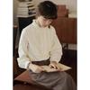 Women's French Retro Ruffle Collar Long Sleeve Shirt for Autumn/Winter
