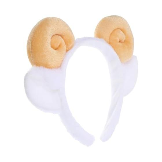 KESYOO Sheep Horn Headband Sheep Ears Plush Toy Goat Devil Realistic Spiral Hair Ornament Cosplay Halloween Costume Accessory Hair Accessory Animal
