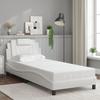 Vidaxl Bed Frame With LED, White, 90X200 Cm, Faux Leather