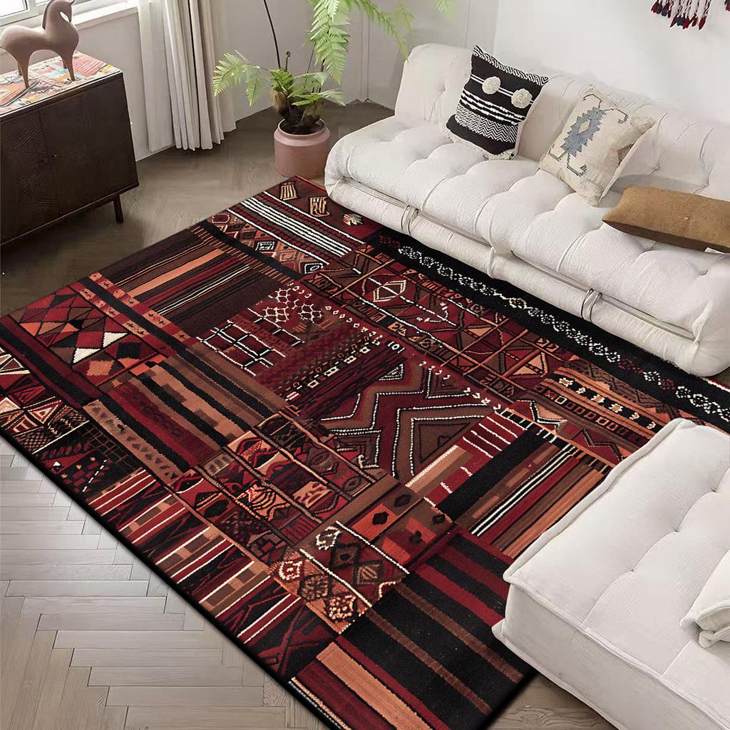 Living Room Decoration Carpet Large Area Retro Abstract Sofa Area Rug Nordic Style Bedroom Cloakroom Floor Mat Washable Non-slip