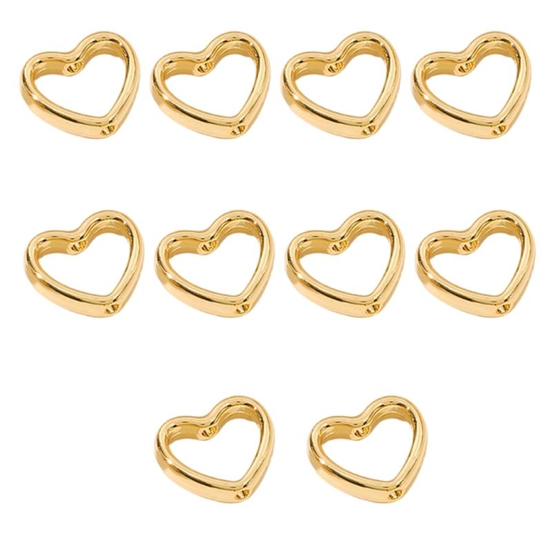 10pcs Two Hole CCB Heart Flower Star Oval Circle Frame Beads Spacer Connectors for Diy Bracelet Earrings Pendants Jewelry Making