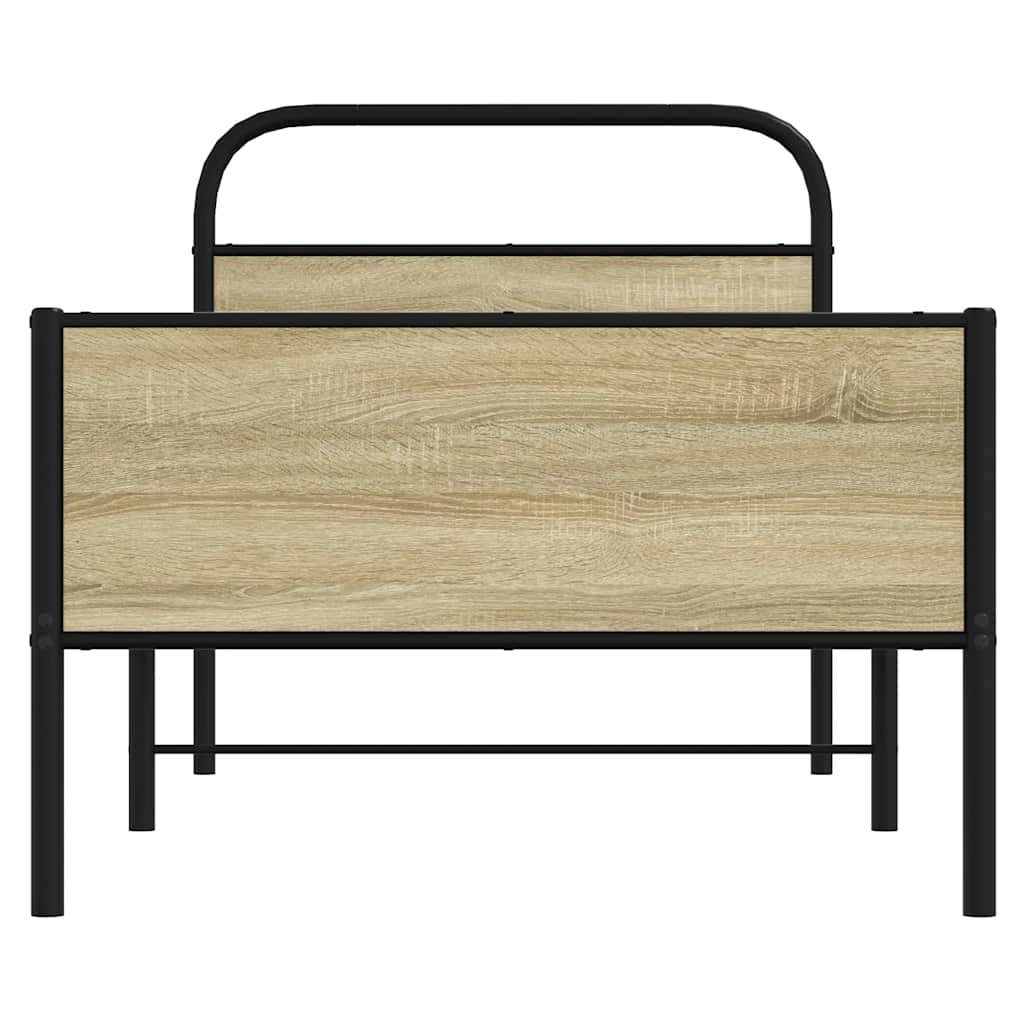 Vidaxl Cama Sin Colchón, 80X200 Cm, Roble Sonoma