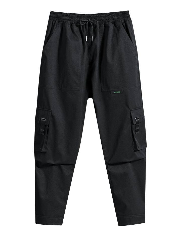 

ZAFUL Брюки-карго с многочисленными карманами и дизайном Magic Tape L чёрный