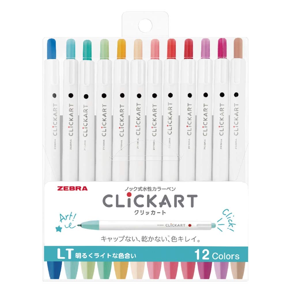

Zebra Pen Clickart LT12 Color Set Water-based WYSS22-12CLT