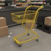 TwoTier Shopping Cart PU Wheels Metal Trolley Heavy Duty Convenience Store for