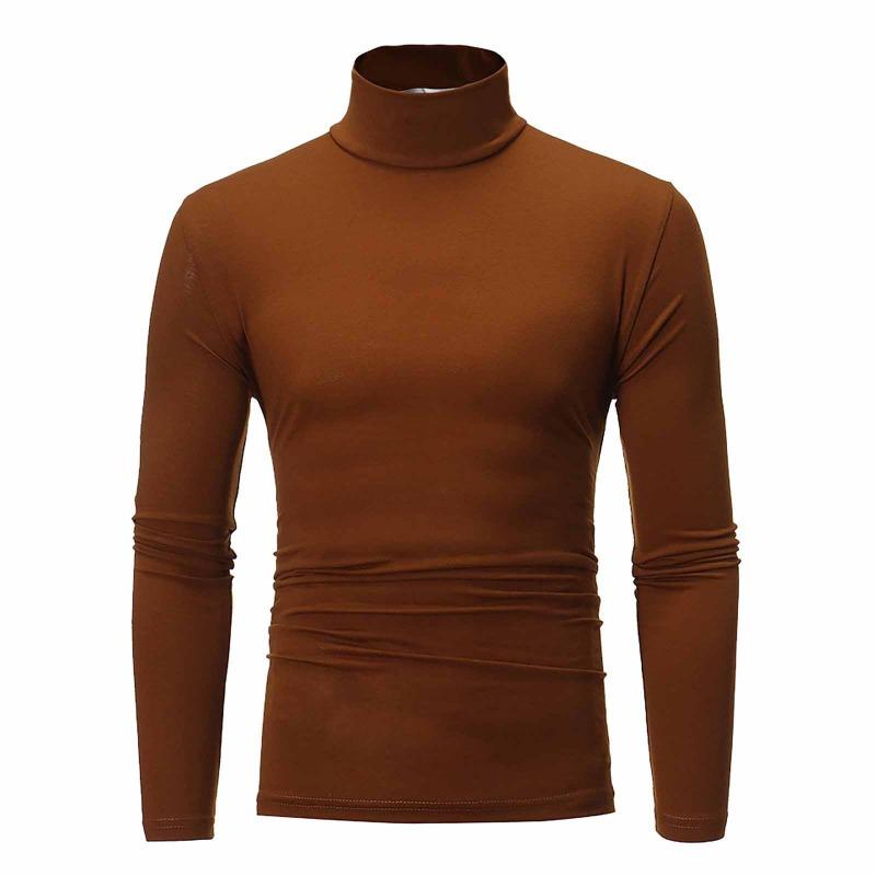 Herre Høst Vinter Turtleneck Langermet Slim Pullover Genser Bluse Topp