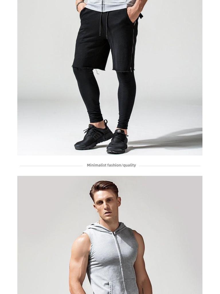 Men's Hooded Sleeveless Fitness Vest - Slim Fit Summer Waistcoat