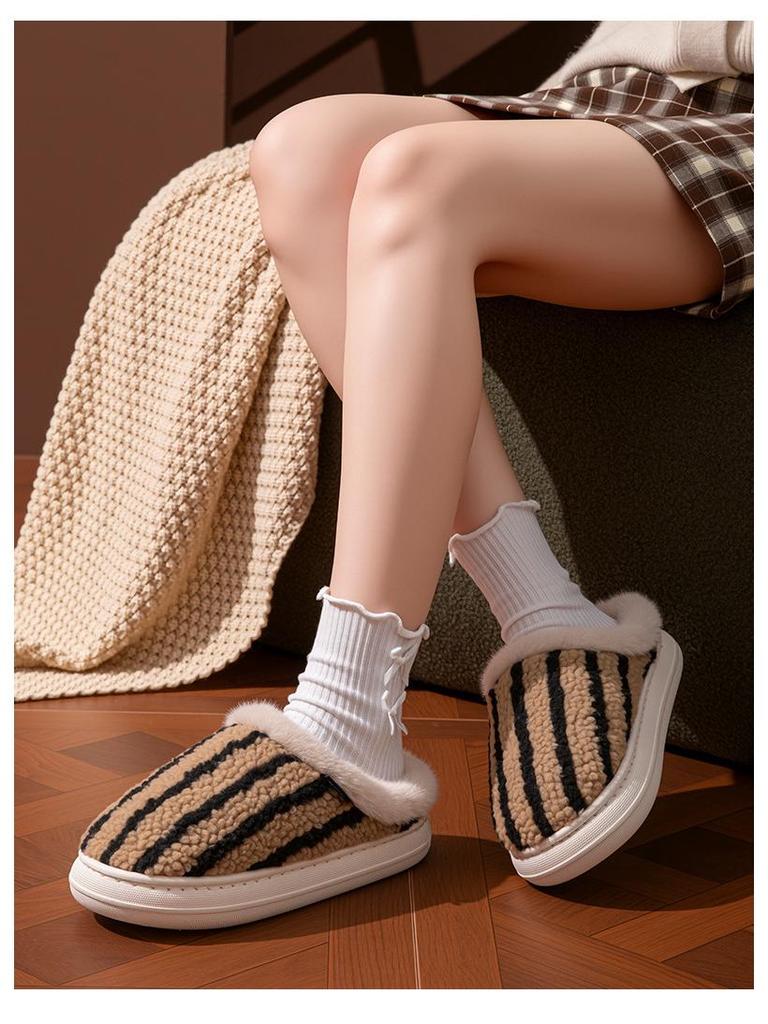 2025 Neue Warme Rutschfeste Baumwollpantoffeln für Männer & Frauen - Winter Indoor Paar-Stil mit Dicker Sohle