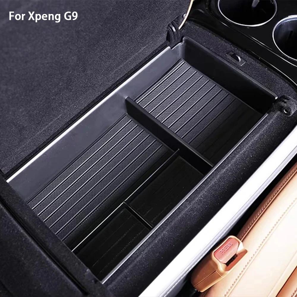 Für Xpeng G9 Auto Armlehne Aufbewahrungsbox Mittelkonsole Organizer Behälter Münzfach Brillen Aufbewahrungsbox ABS Gummi Matte Zubehör