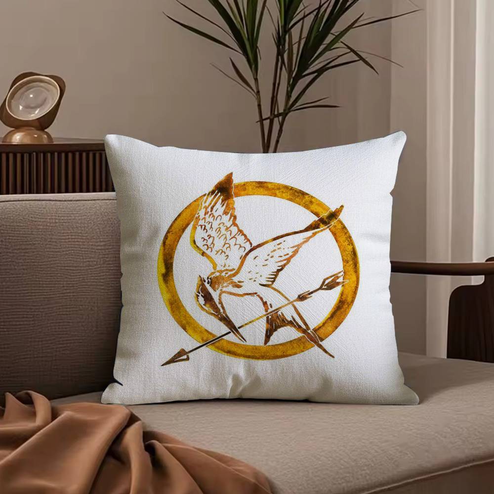 The H-Hunger Games Pillow Case Anti-dustmite Pillowcase Invisible zipper silky short plush Sofa cushion cover