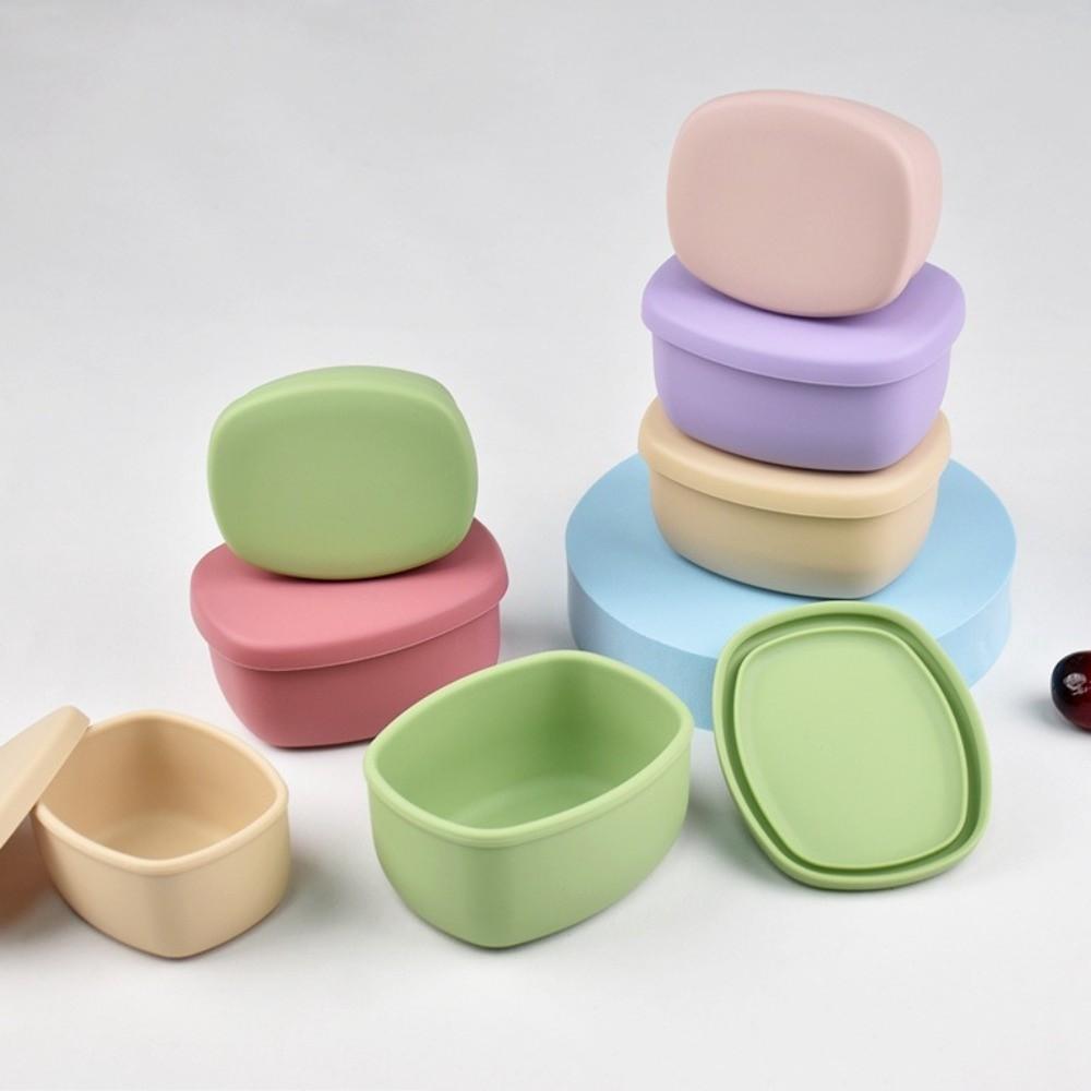 Food Grade Silicone Lunch Box 200/300/600ML with Lid Food Container Fresh Keeping Heat Resistant Microwave Oven Lunch Box