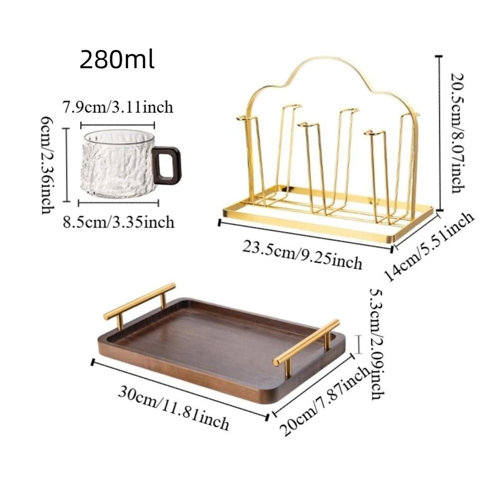 Glacier Pattern Glass Tea Cups High Temperature Resistant Water Cups Stylish Coffee Cups  Office