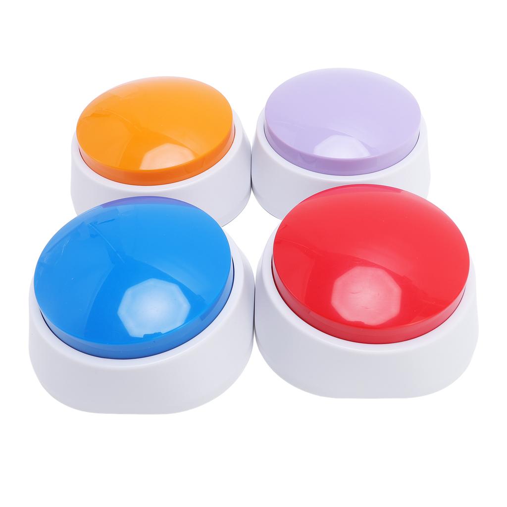 4 SZT. Przyciski dla Psa do Komunikacji Nagrywanie 30 Sekund Trening Zwierząt Domowych Brzęczyk Nagrywanie Głosu Clicker Zestaw