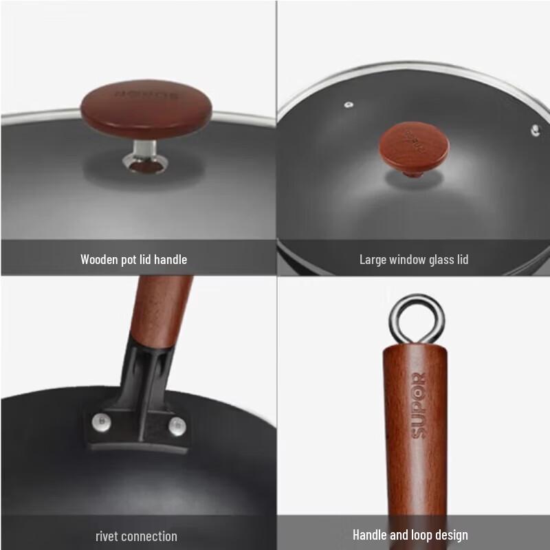 Supor True Rust-Proof Lightweight Iron Wok 32cm