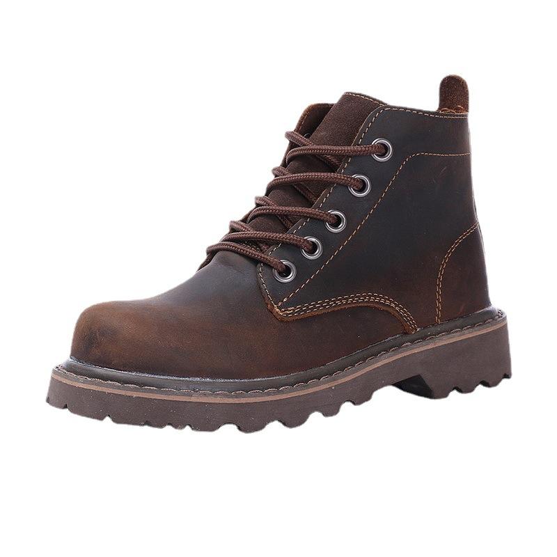 

Мужские зимние ботинки из натуральной коровьей кожи, теплые рабочие ботинки ручной работы в стиле ретро, роскошная зимняя обувь из натуральной коровьей кожи, ботильоны для мужчин 43