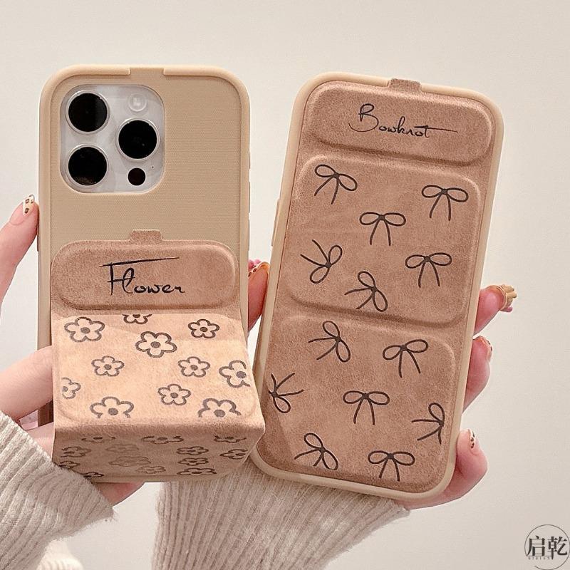 Flip Magnetic Flower Bow Foldable Stand Phone Case For Iphone 11 12 13 14 15 16