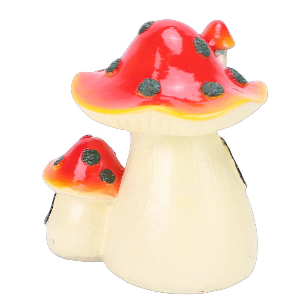 Mushroom House Statue with Door Window Decor Cartoon Resin Miniature Sculpture for Home Garden Decoration