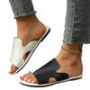 Large size color matching cool slippers women's summer flat bottom outside beach shoes Flat slippers