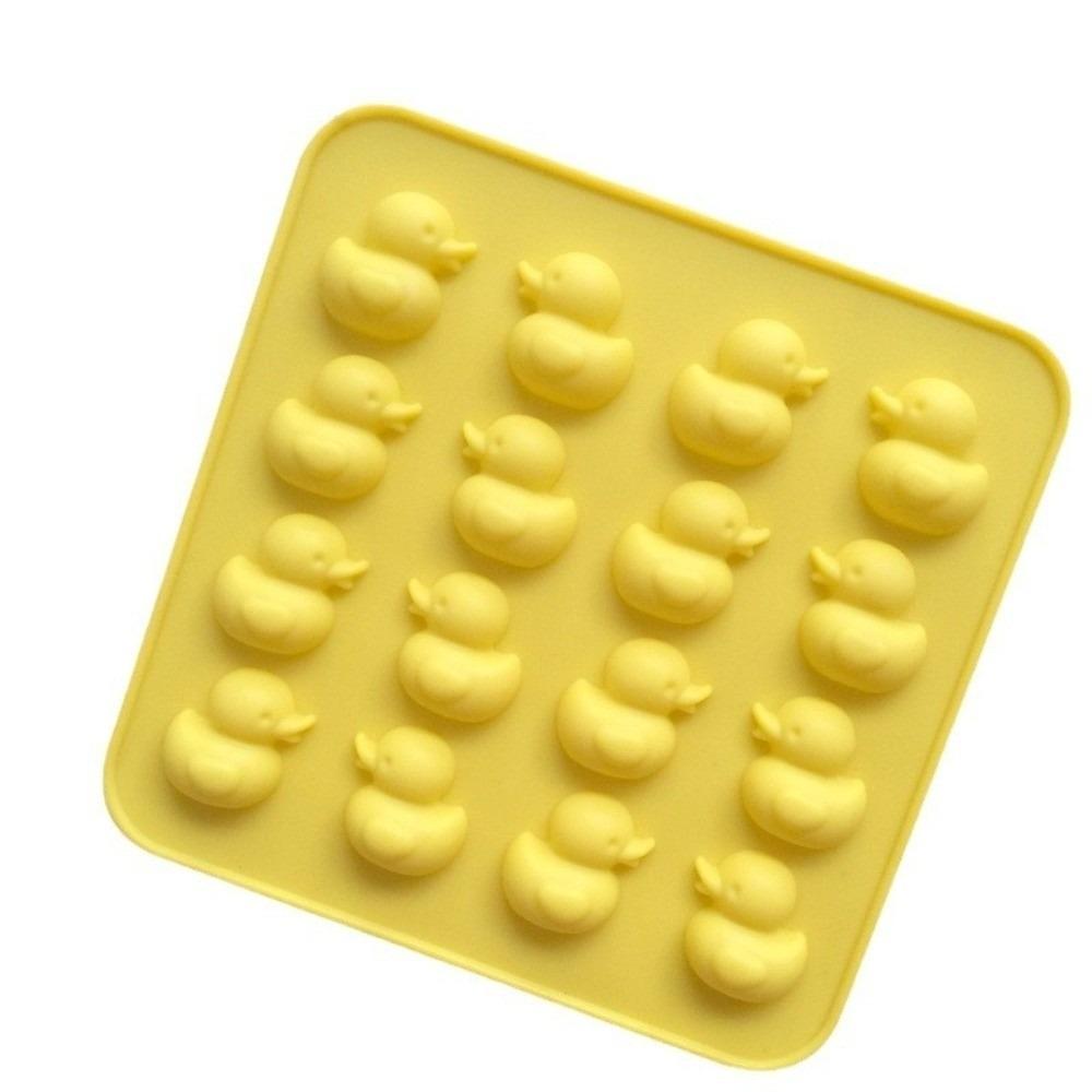 Animal Cake Cartoon Duck Silicone Mold 16-Cavity Flexible Chocolate Mold Trapezoid Shape BPA Free Baking Mold For Baking