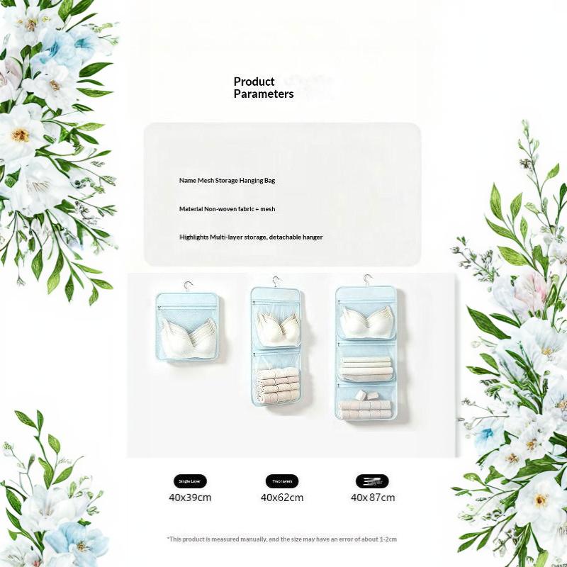 Hanging Closet Organizer Multi Functional Breathable Mesh Pockets Large Capacity for Bras Socks Jewelry Small Accessories