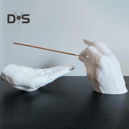 Hand Incense Stick Holder Ash Catcher Resin Gesture Incense Burner Home Office Meditation Yoga Relaxation Home Office Decoration Ornament