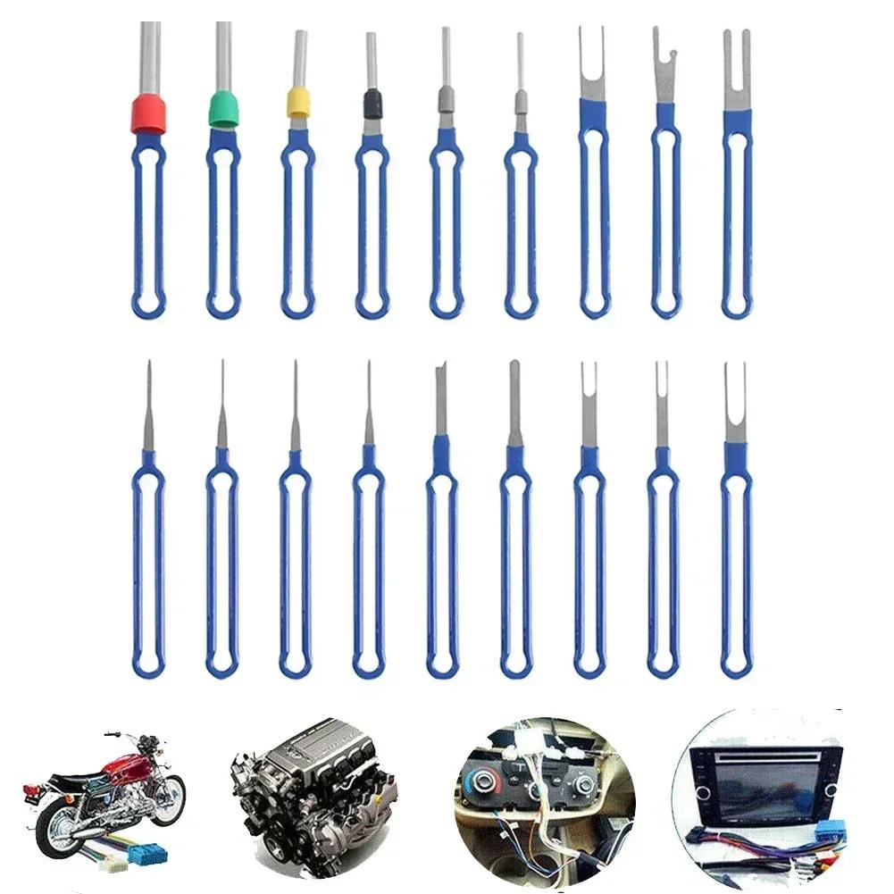 18Pcs Car Terminal Removal Tool Kit Depinning Tool Electrical Connector Pin Removal Car Stylus Wiring Crimp Connector Puller