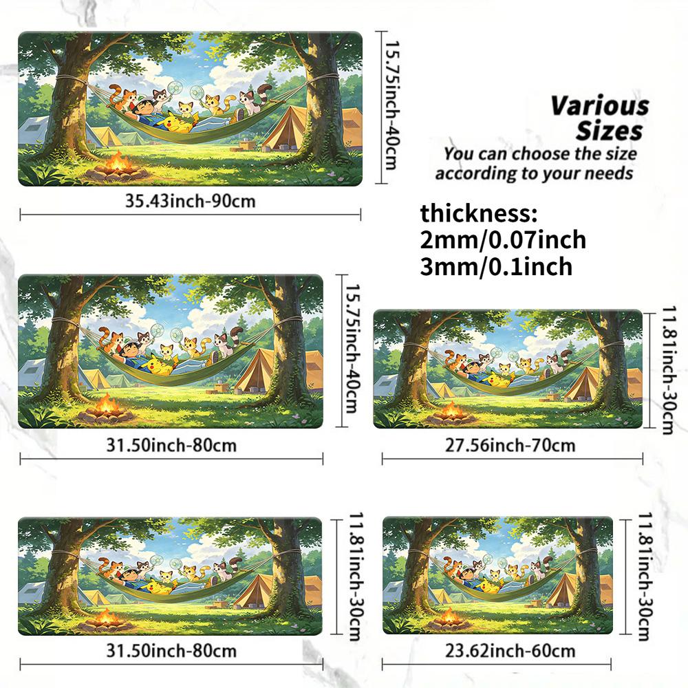 Summer Chilling Pikachu Gaming Mouse Pad NonSlip Desk Mat 30x80x0.2cm