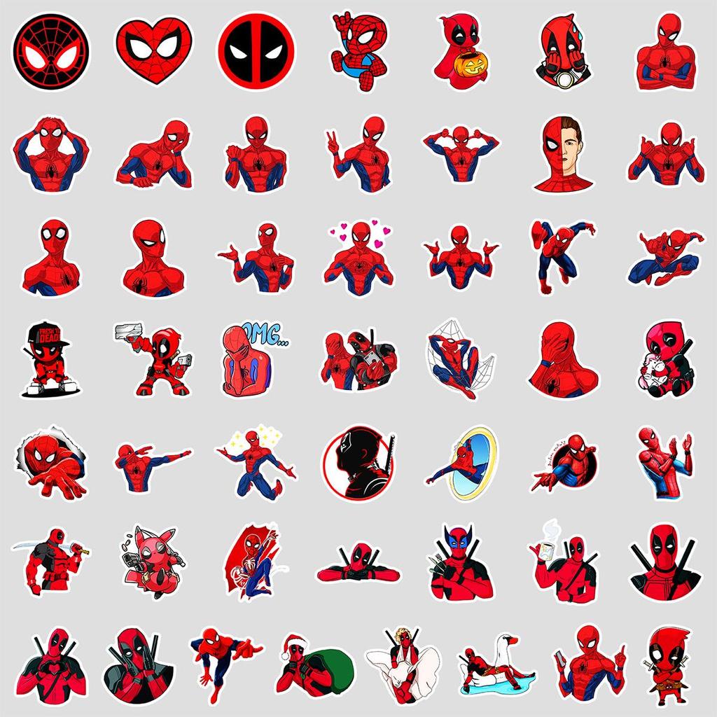 50pcs Spider-Man Stickers for Luggage, Laptop, Skateboard, Water Cup, and More