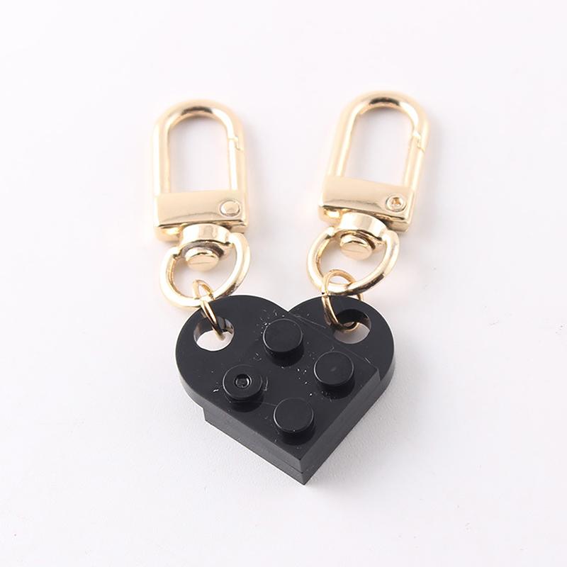

2Pcs Love Heart Brick Keychain For Couples Friendship Women Men Jewelry Gift чёрный