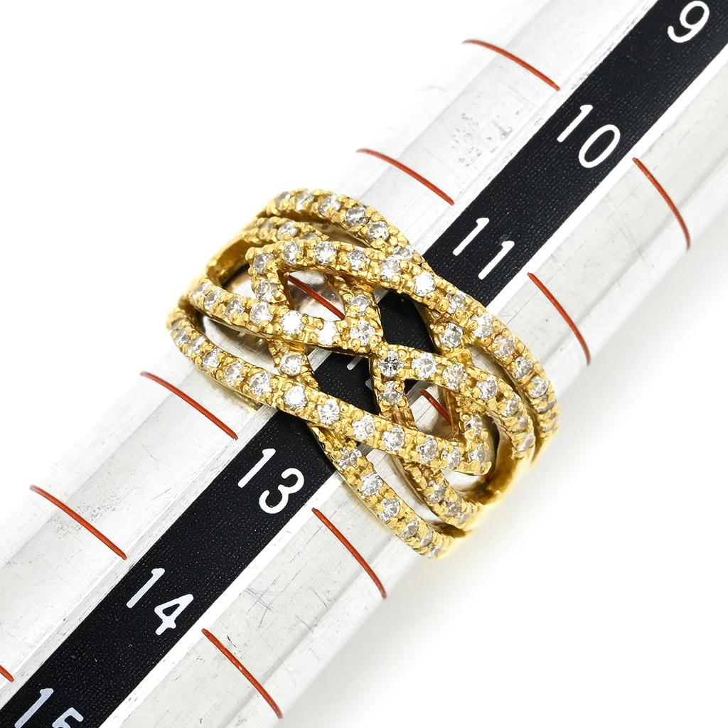 NON BRAND - Mesh DiamondRing ring 18K Yellow Gold/diamond #12(JP Size) Array