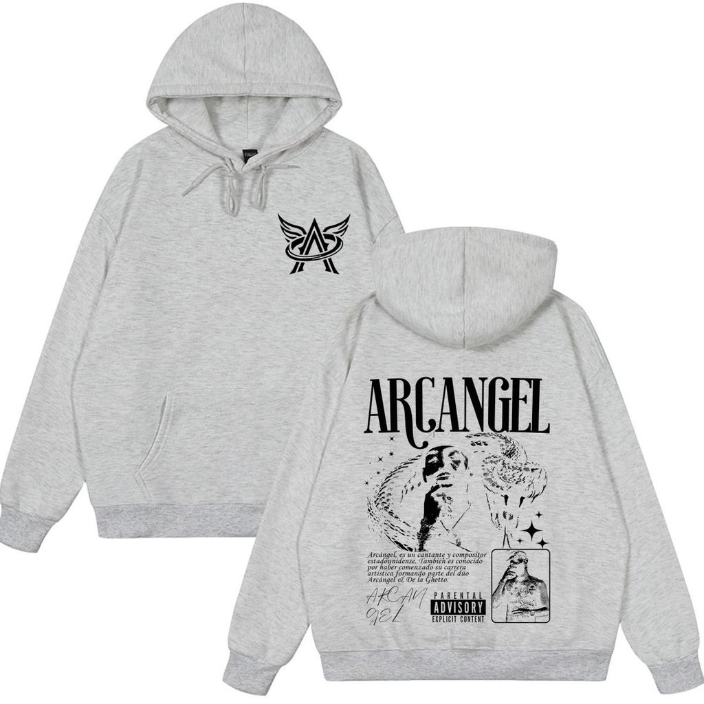 Arcangel La 8va Maravilla Album Tour Print Hoodie neutral Oversized Pullover Long Sleeves Loose Casual Fashion Sweatshirt