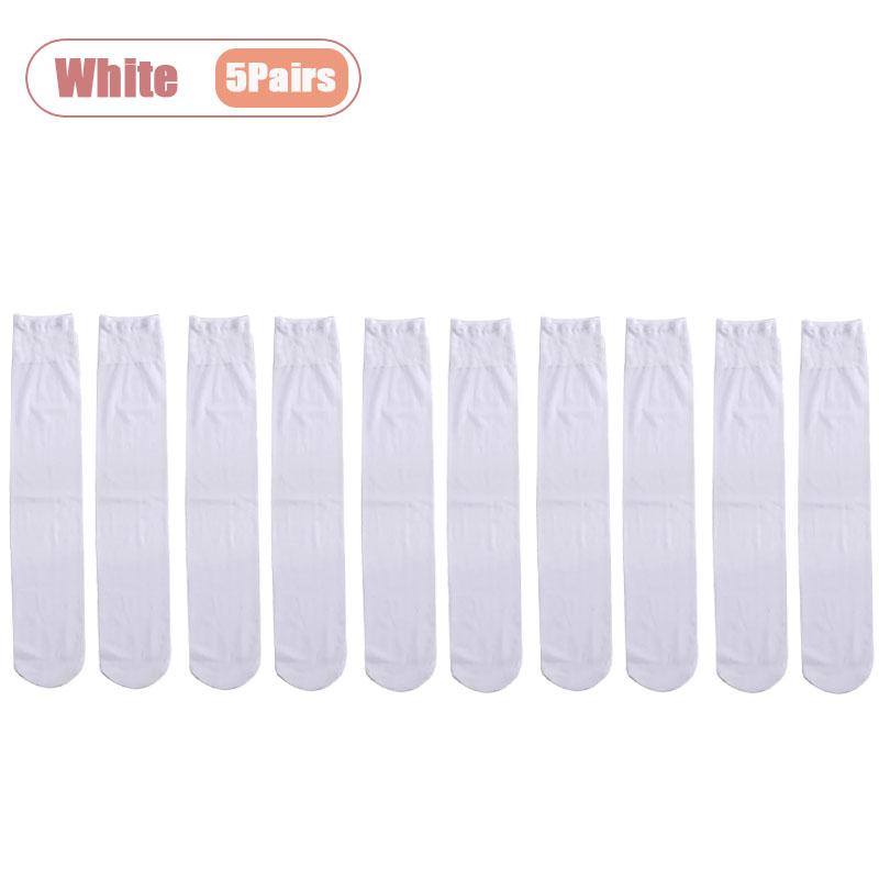 1-10Pairs Women‘s Sheer Knee High Stockings Translucent Socks for Spring and Summer Invisible Office Daily Wear