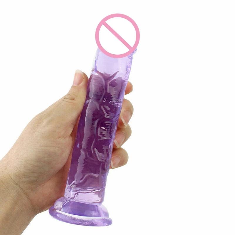 Big Dildo Realistic For Women Soft Jelly Dildo Vaginal Anal Plug Penis Strong Suction Cup Female Masturbators Sex Toys For Adult