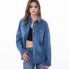 Plus Size Women's Casual Spring/Summer Denim Shirt - Slimming, Loose, Long-Sleeved Design