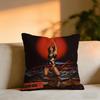 DDoja Cat Singer Cushion Cover Cozy Velvet Throw PillowSoft Warm Cushion For Sofa  Bed