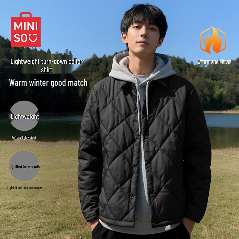 MINISO Men's Lightweight Quilted Collar Padded Jacket