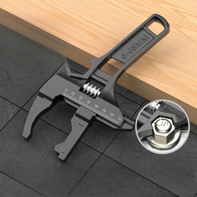 

Многофункциональный разводной гаечный ключ, большой гаечный ключ для кухни и ванной комнаты, ручное управление black