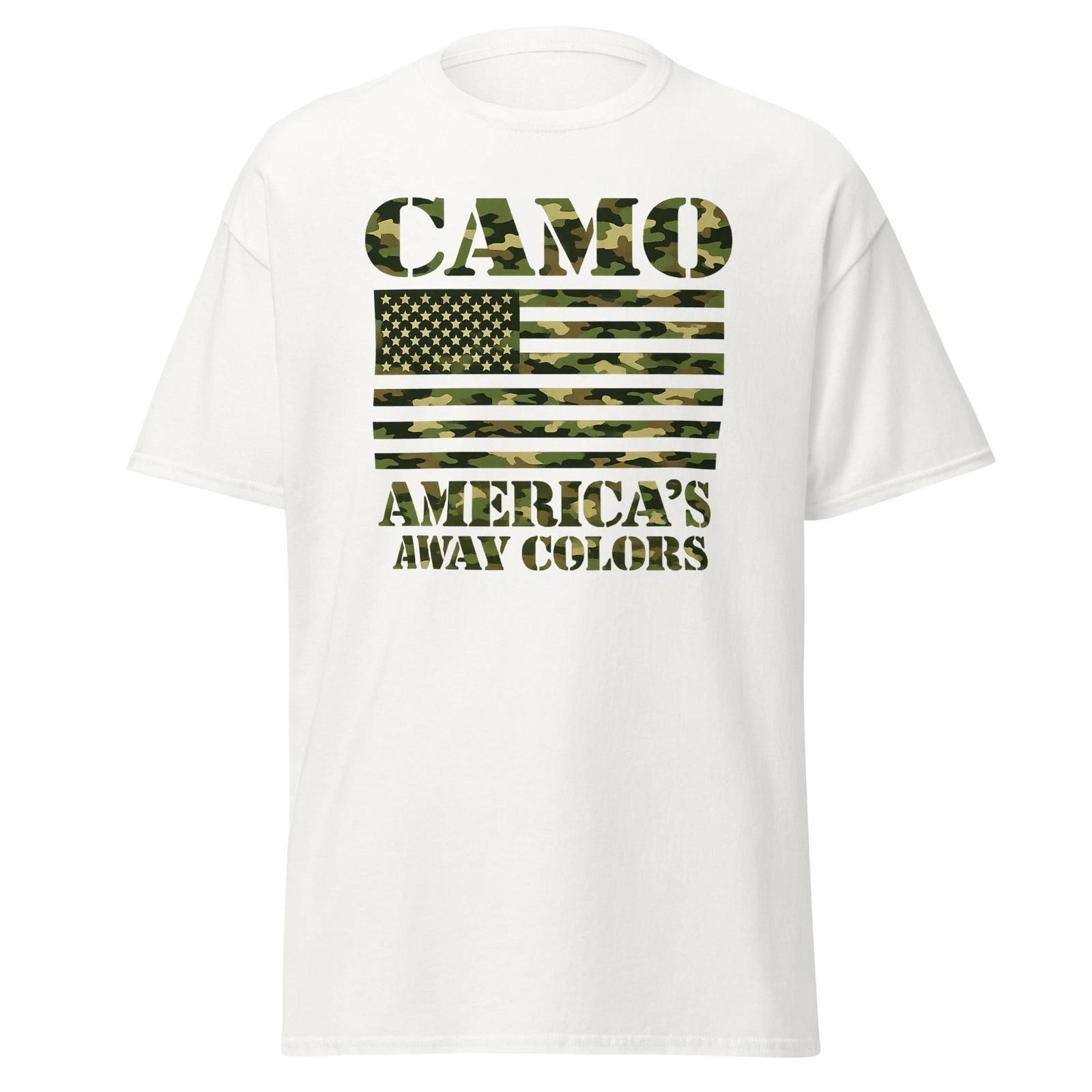 

CAMO America s Away Colors - Patriotic US Military Themed T-Shirt, Unisex 2XL