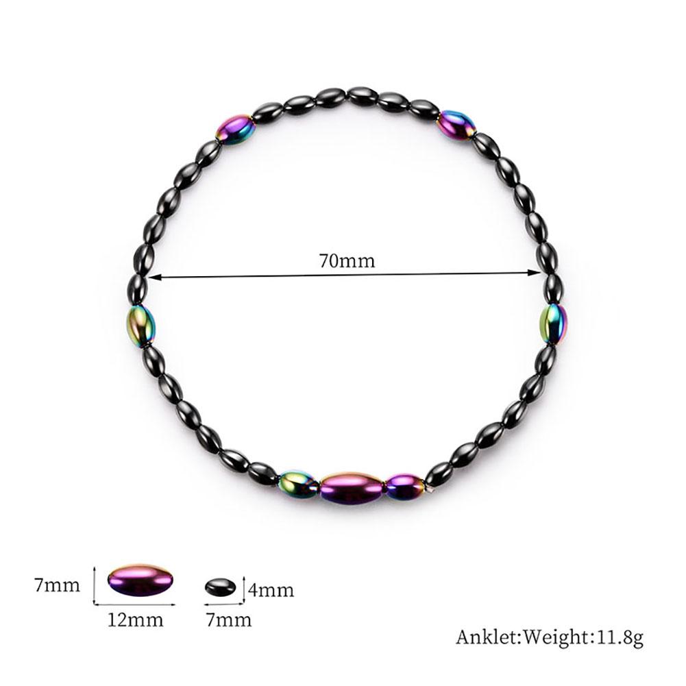 3PCS Simple Style Black Gallstone Acrylic Beads Foot Anklet Ankle Bracelet