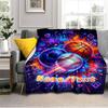 1PC Custom Name Sports Ball Celebration flannel blanket versatile,all-season throw suitable for the living room,bedroom,camping,travel,and gift
