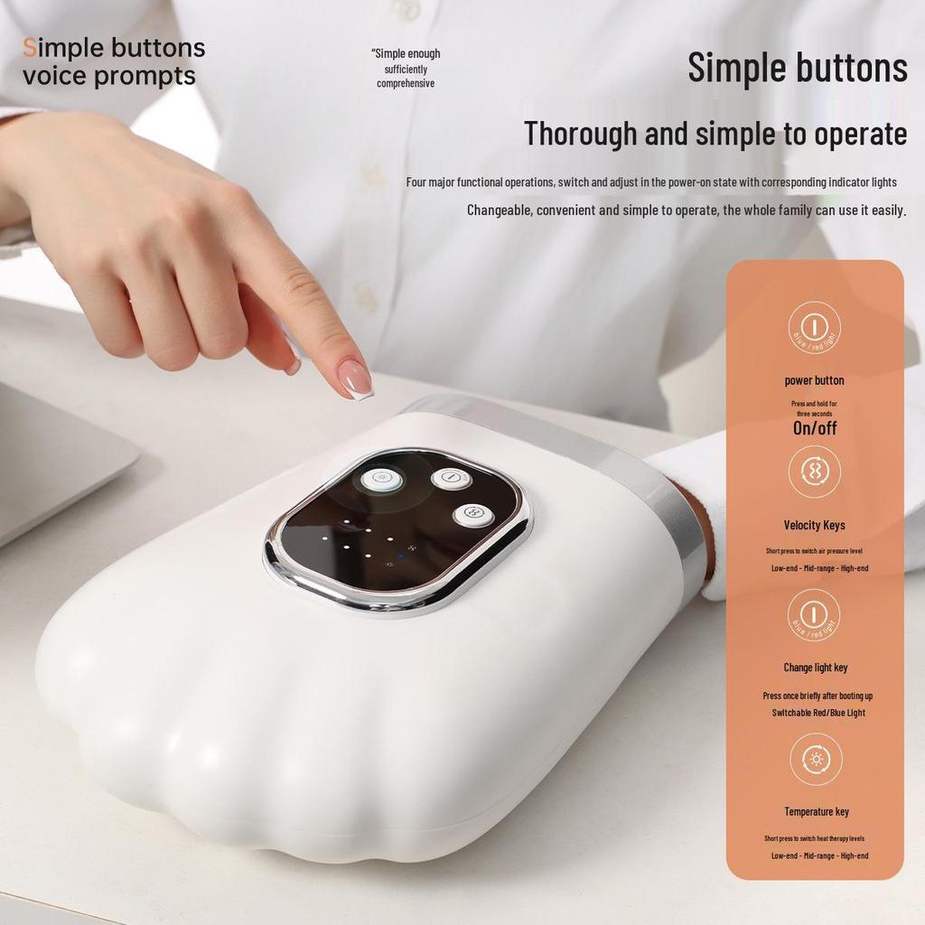 Electric Hand Massager with Air Pressure & Heat Therapy for Fingers and Wrists