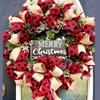 2rolls 2.5" Christmas Burlap Ribbon with Wired Edge 5 Yards Each - Snowflake Design for DIY Crafts Gift Wrapping & Holiday Decorations