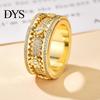 Portable Stress Relief Tool Finger Band Adjustable Anti-Anxiety Fidget Ring Stainless Steel Everyday Wear Reducer Cubic Zirconia Inlaid Rotating