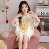 2026 New Summer Girls' Ultra-Thin Modal Pajamas Set: Short Sleeve Airy Comfort Suit for Medium and Large Kids