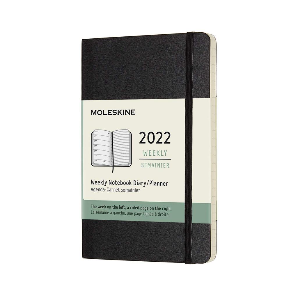 Moleskine 2022 Planner, 12-Month Weekly Diary, Soft Cover, Pocket Size, Black, Starts January, DSB12WN2Y22