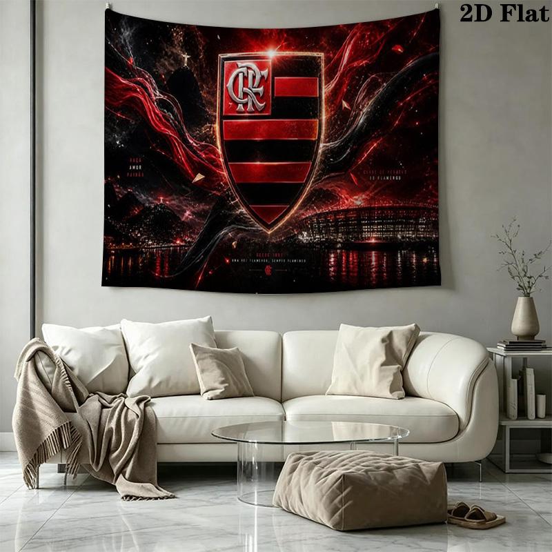 CR Flamengo Wall Tapestry Aesthetic Wall Hanging Printed Fabric Blanket Decorative Tapestries for Bedroom Living Room Home Decor